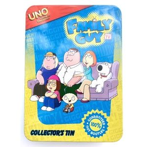 🦋 UNO Family Guy Collector's Tin Fundex Games AS IS MISSING ONE CARD